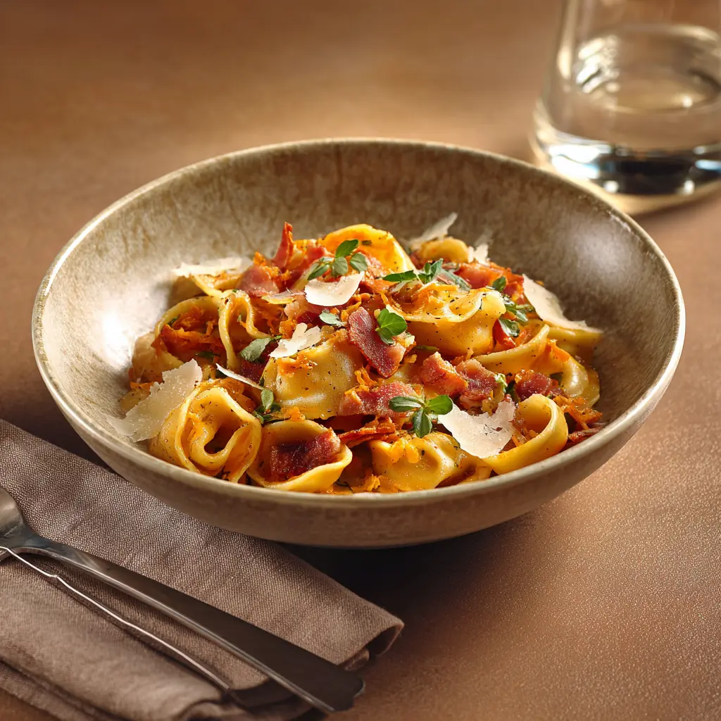 [6186] Pastas du jour conchiglie aux lardons et potiron roti