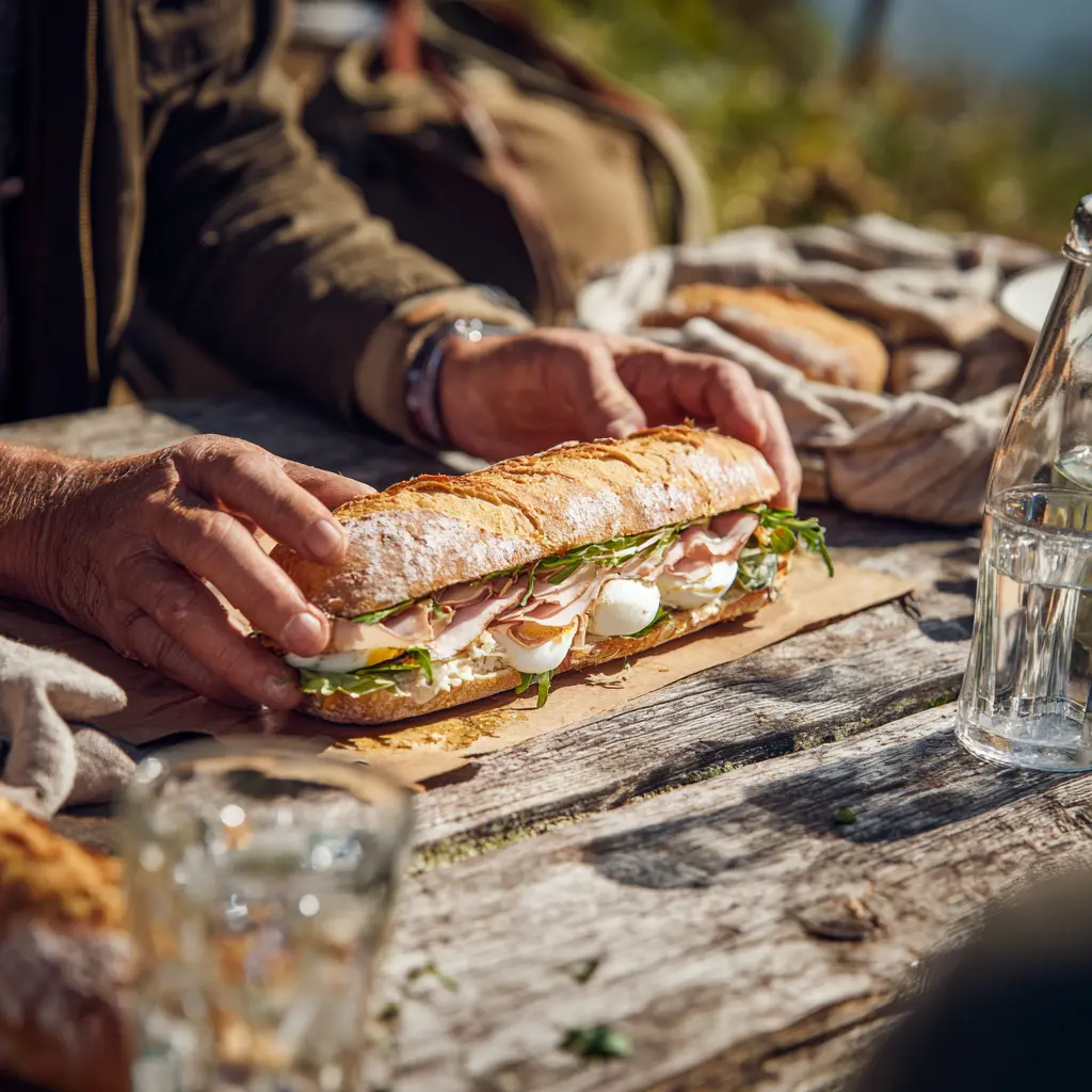 Pique -Mie "Le Complet Dinde" (baguette sandwich, dinde, oeuf dur, tomate, salade, mayonnaise)