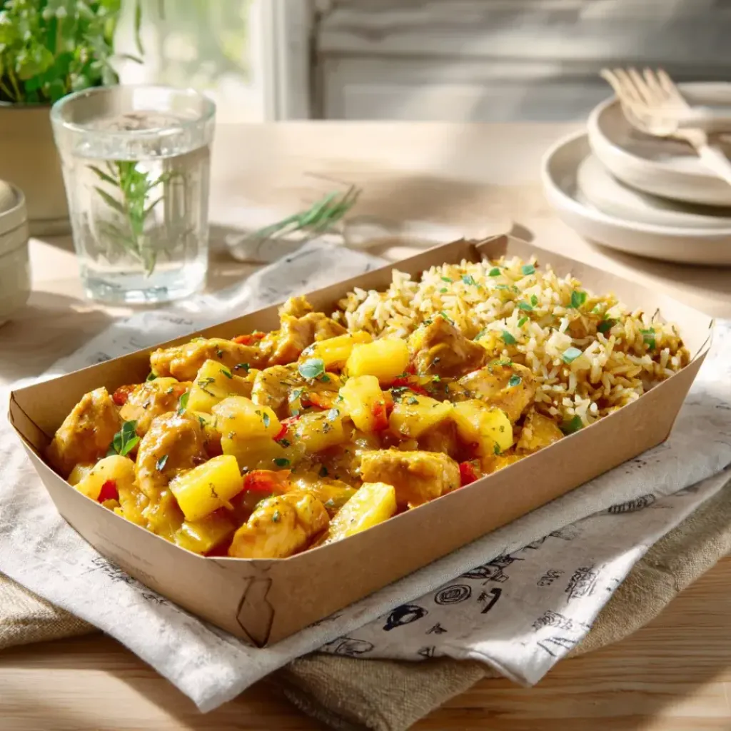 [2117] Sauté de dinde à l'ananas et curry, riz madras