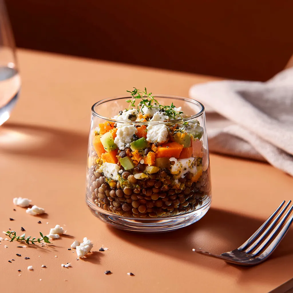 [3487] Verrine de lentilles et fêta