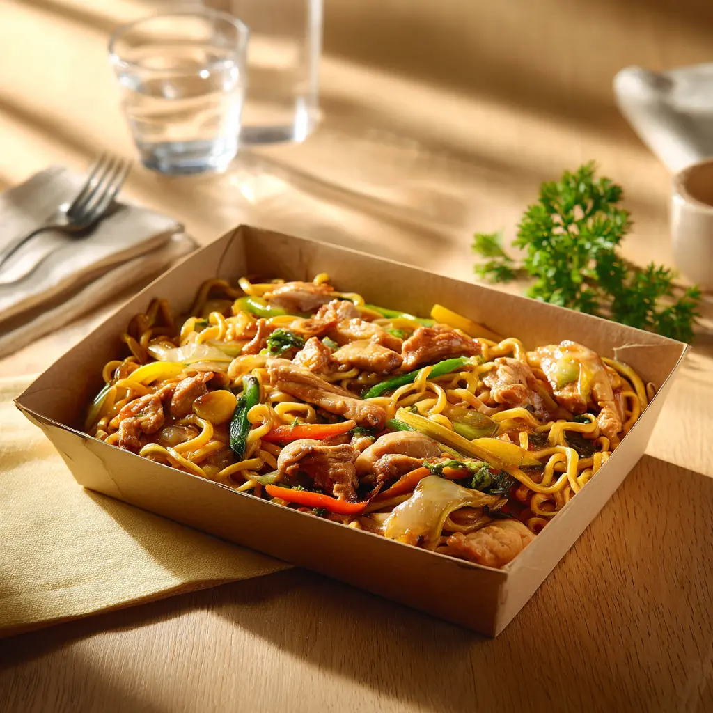 [2649] Wok de poulet, légumes Chop Suey et nouilles chinoises