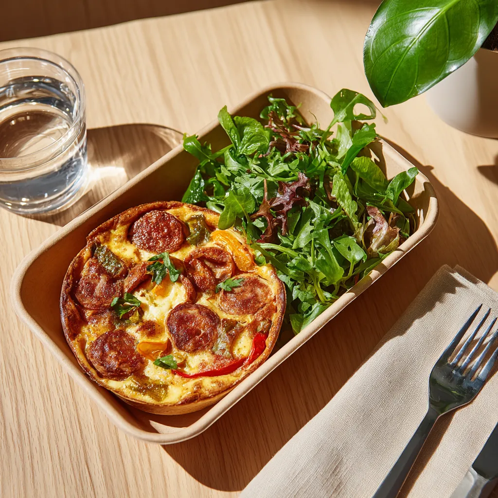 [7953] Quiche du jour chorizo, poivrons, mozzarella